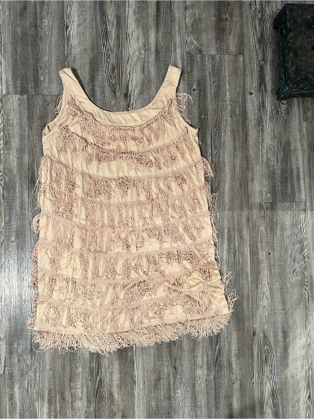 H&M Beige Fringe Tiered Mini Dress - Picture 2 of 3